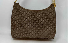 Load image into Gallery viewer, Victor Hugo Womens Brown Monogram Leather Trim Bottom Studs Shoulder Purse
