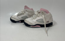 Load image into Gallery viewer, Nike Kids Air Jordan 5 Retro White Pink Black Leather Sneakers Shoes Size 11C
