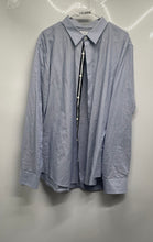 Load image into Gallery viewer, Calvin Klein Mens Blue White Cotton Long Sleeve Stretch Button-Up Shirt Size XL
