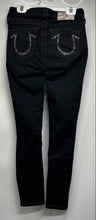 Load image into Gallery viewer, True Religion Womens Black Denim Dark Wash Pockets Skinny Jeans Size 26
