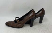Load image into Gallery viewer, Via Spiga Womens Brown Animal Print Leather Mary Jane Block Pump Heels Size 6.5M
