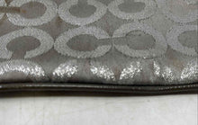 Load image into Gallery viewer, Coach Womens Madison Dotted Silver And Green Signature Charm Wristlet Wallet
