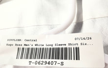 Load image into Gallery viewer, Hugo Boss Mens White Cotton Long Sleeve Collared Dress Shirt Size 16.5
