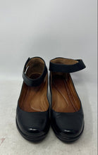 Load image into Gallery viewer, Clarks Artisan Womens Black Leather Mary Jane Wedge Pumps Ankle Strap Shoes 6.5
