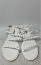 Load image into Gallery viewer, Steve Madden Womens White Flat Adjustable Buckle Ankle Strap Sandals Size 11
