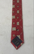 Load image into Gallery viewer, Jos. A. Bank Mens Red Geometric Print Silk Adjustable Long Formal Designer Tie
