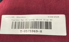 Load image into Gallery viewer, Express Mens Burgundy Collared Long Sleeve Dress Shirt Size XS
