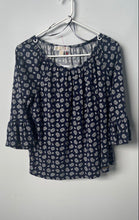 Load image into Gallery viewer, Michael Kors Womens Blue Paisley Print Long Sleeve Scoop Neck Blouse Top Size M
