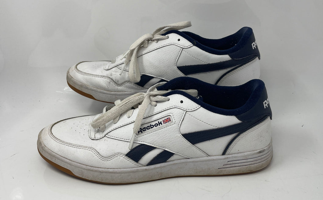 Reebok Mens Classic Leather FZ0808 White Navy Blue Sneakers Shoes Size 12