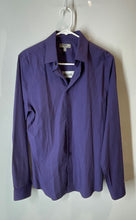 Load image into Gallery viewer, Express 1MX Mens Purple Fitted Long Sleeve Collared Dress Shirt Size S 14-14.5
