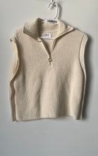 Load image into Gallery viewer, Zara Kids Beige Knitted Sleeveless 1/4 Zip Mock Neck Sweater Vest Size 13-14
