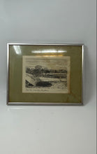 Load image into Gallery viewer, Vintage Square Framed Black And White Canal View Boat Scene Painting
