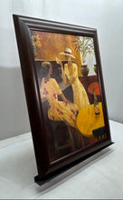 Load image into Gallery viewer, Two Ladies Chatting And Oil Cava On Table Framed Art Print Signed By Dominguez

