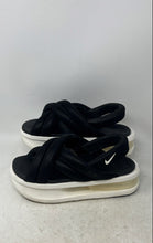 Load image into Gallery viewer, Nike Womens Black White Open Toe Platform Slingback Sandals Size 10
