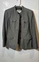 Load image into Gallery viewer, Liz Claiborne Womens Gray Long Sleeve Pockets Military Jacket Size 8 Petite
