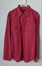 Load image into Gallery viewer, Banana Republic Mens Red Long Sleeve Collared Regular Fit Button-Up Shirt Size L
