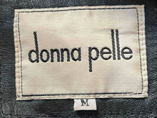Load image into Gallery viewer, Donna Pelle Womens Black Leather Long Sleeve Button Front Jacket Size Medium
