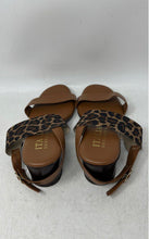 Load image into Gallery viewer, Italian Shoemakers Womens Brown Leather Block Heel Slingback Sandals Size 6.5
