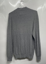 Load image into Gallery viewer, Tasso Elba Mens Gray Mock Neck Long Sleeve 1/4 Zip Textured Knit Sweater Size L
