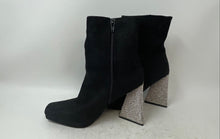 Load image into Gallery viewer, Anne Michelle Womens Black Side Zip Casual Block Heel Ankle Booties Size 38

