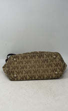 Load image into Gallery viewer, Michael Kors Womens Brown Monogram Print Charm Bottom Studs Shoulder Bag
