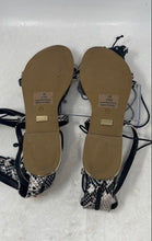 Load image into Gallery viewer, Catherine Malandrino Womens Black White Lace Up Strappy Sandals Size 10
