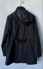 Load image into Gallery viewer, Lands' End Womens Black Long Sleeve Pockets Full-Zip Hooded 3-in-1 Jacket Size L
