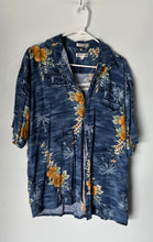 Load image into Gallery viewer, Pierre Cardin Mens Blue Multiple Floral Short Sleeve Button-Up Shirt Size Large
