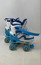 Load image into Gallery viewer, Sulifeel Girls White Blue Glitter Adjustable Roller Skates Size 10C-13C
