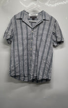 Load image into Gallery viewer, Michael Kors Mens Blue White Striped Short Sleeve Button-Up Shirt Size L
