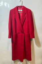 Load image into Gallery viewer, I. Baker Womens Red Wool Notch Lapel Long Sleeve Double Breasted Overcoat No Sz
