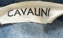 Load image into Gallery viewer, Cavalini Womens Blue Long Roll Tab Sleeve Regular Fit Button-Up Shirt Size M
