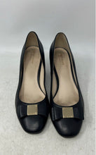 Load image into Gallery viewer, Cole Haan Womens Tali Bow Black Leather Slip-On Block Pump Heels Size 9B
