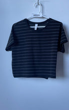 Load image into Gallery viewer, Lululemon Womens Cates Black Striped Short Sleeve Crew Neck T-Shirt Size 8
