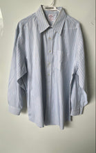 Load image into Gallery viewer, Brooks Brothers Mens Blue And White Striped Long Sleeve Dress Shirt Size 18-4/5
