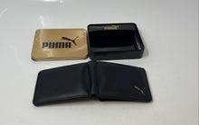 Load image into Gallery viewer, Puma Mens Black Pebbled Leather ID &amp; Card Slots Bifold Wallet With Box
