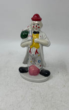Load image into Gallery viewer, Vintage Porcelain Ceramic Hand-Painted Clown Holding Umbrella Statue Figurine
