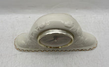 Load image into Gallery viewer, Noble Excellence White Porcelain Vintage Style Floral Embossed Mantel Clock
