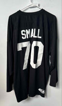 Load image into Gallery viewer, Athletic Knit Mens Black V-Neck Long Sleeve Pullover Hockey Jersey Size L
