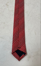 Load image into Gallery viewer, Uomo Venetto Mens Red Zigzag Pattern Keeper Loop Adjustable Pointed Tie
