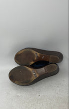 Load image into Gallery viewer, Italian Shoemakers Womens Brown Blue Slip-On Platform Sandals Size 7 1/2
