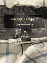 Load image into Gallery viewer, Banana Republic Mens White Check Print Cotton Slim Fit Button-Up Shirt Size M
