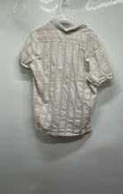 Load image into Gallery viewer, Michael Kors Mens White Beige Striped Short Sleeve Button-Up Shirt Size L
