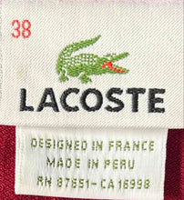 Load image into Gallery viewer, Lacoste Mens Red Short Sleeve Collared Pullover Polo Shirt Size 38
