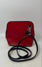 Load image into Gallery viewer, Zagara Womens Red Black Leather Zipper Inner Pockets Crossbody Bag
