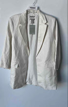 Load image into Gallery viewer, H&amp;M Womens White 3/4 Sleeve Pockets Notched Lapel Open Front Blazer Sz M W/Tags
