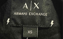 Load image into Gallery viewer, Armani Exchange Mens Black Logo Print Long Sleeve Collared Button-Up Shirt Sz XS
