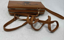 Load image into Gallery viewer, Beverly Hills Polo Club Womens Brown Leather Crossbody Strap Wristlet Wallet

