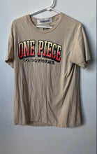 Load image into Gallery viewer, Ripple Junction Mens Khaki Cotton One Piece Monkey D. Luffy Graphic T-Shirt Sz M
