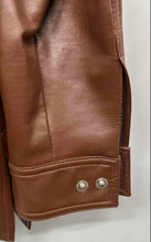 Load image into Gallery viewer, Envoy Mens Brown Long Sleeve Collared Elegant Leather Jacket Size XL
